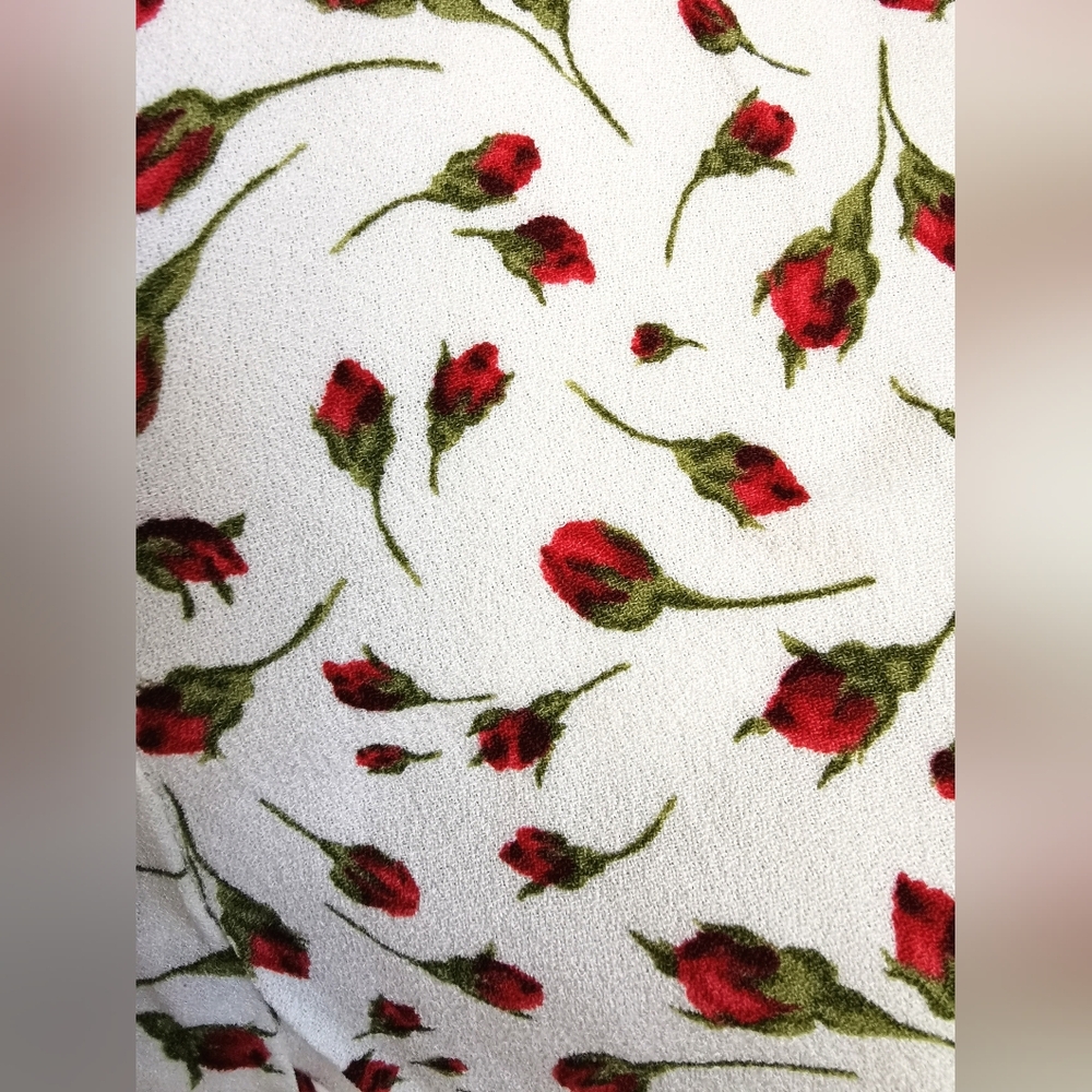 Reformation Cream Midi Dress with Red Leaf Print - Picture 5 of 5